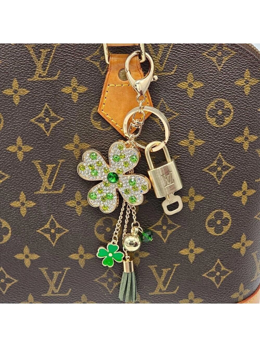 Authentic Louis Vuitton Lock & Key with unbranded Flowers Bagcharm, Keycharm
